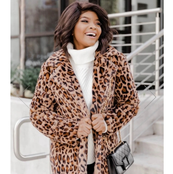 NWT Spotted the Perfect Look Animal Print Coat - Picture 3 of 5
